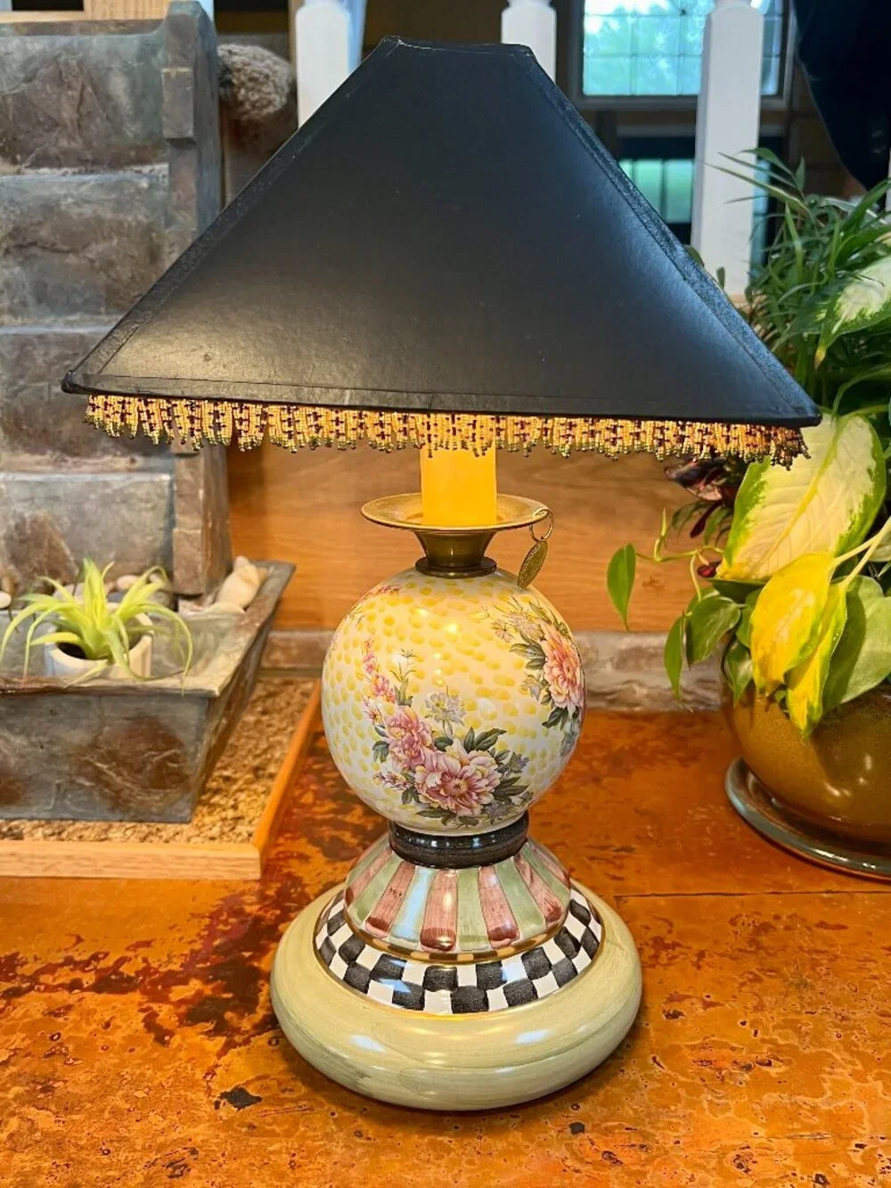 Vintage MacKenzie-Childs Torquay Courtly Check Table Lamp